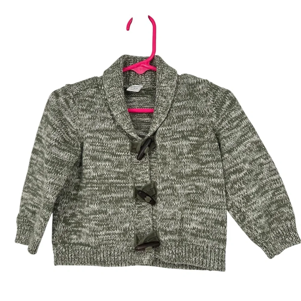 Old Navy Heather Green Knit Cardigan Sweater with Toggle Closures